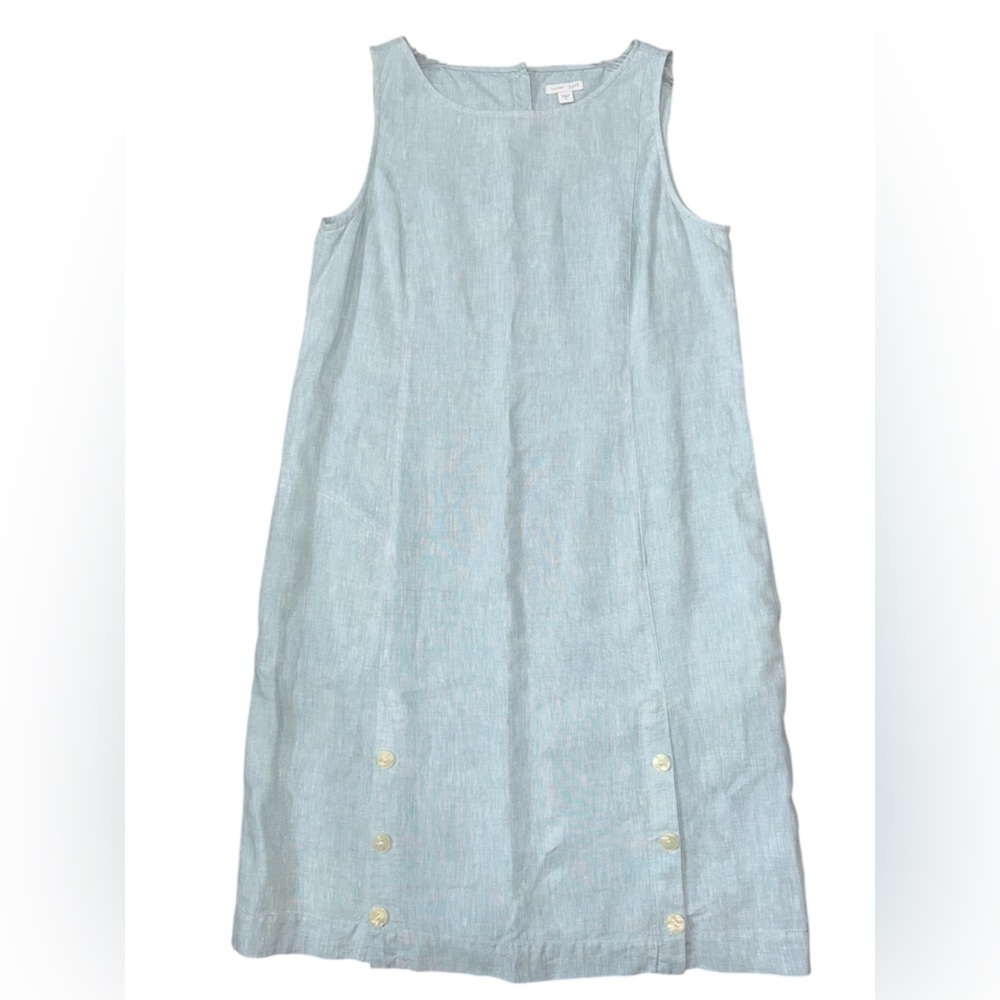 J. Jill Light blue Linen Sleeveless Dress Size Medium